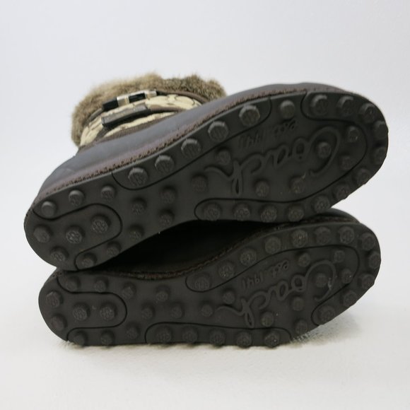 Coach Signature Mariette Fur Trim Canvas Boots Size 5.5 M - Picture 3 of 9